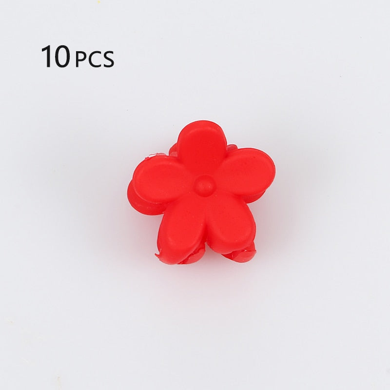 16 Styles 10 pcs Cute girl flower Small Hair clip child cute candy color hair