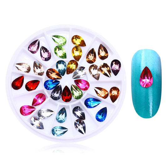 Colorful Drop Shaped Rhinestone Nail Art Decoration Accessories Nails Jewelry