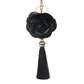 9 Styles PU Leather Flower Rose Tassel Keychain for Woman Jewelry Bag Decoration