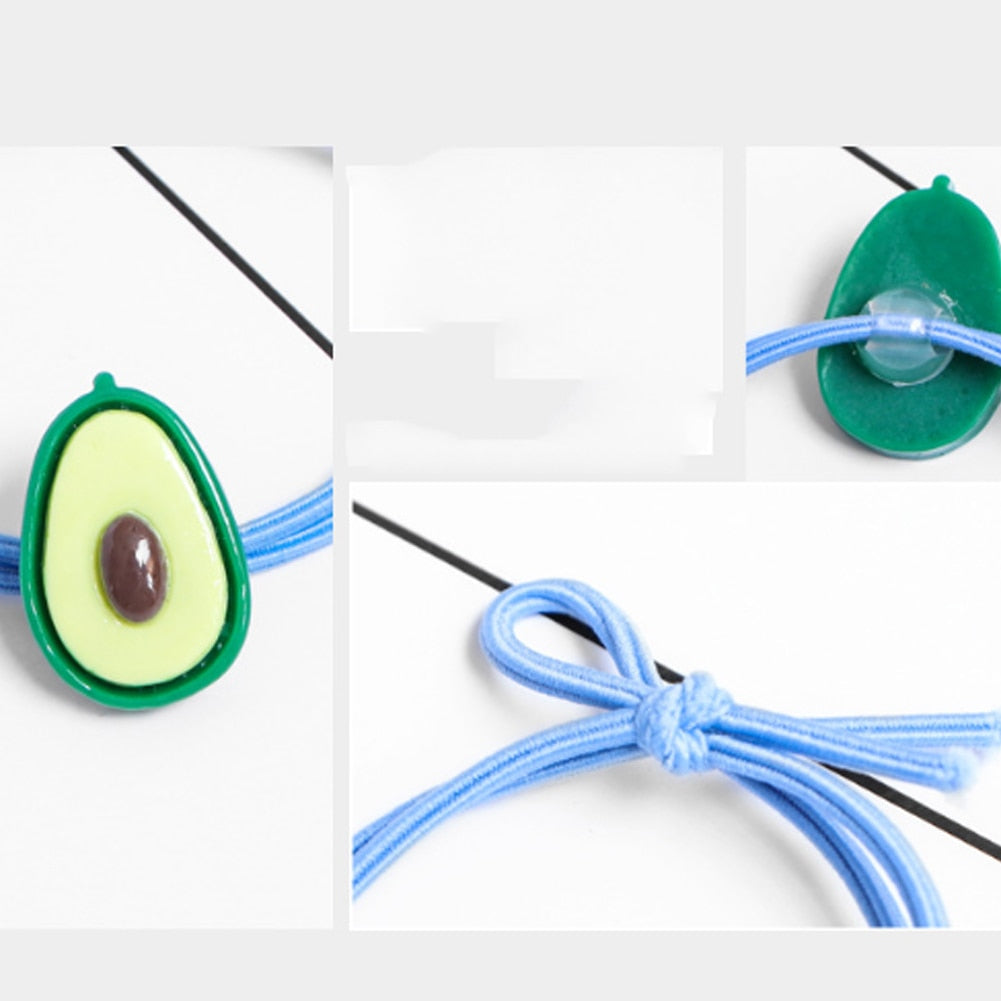 High Elasticity Hair Bands Avocado Hair Rope Cute Kawaii Side Clip Ins Fruit