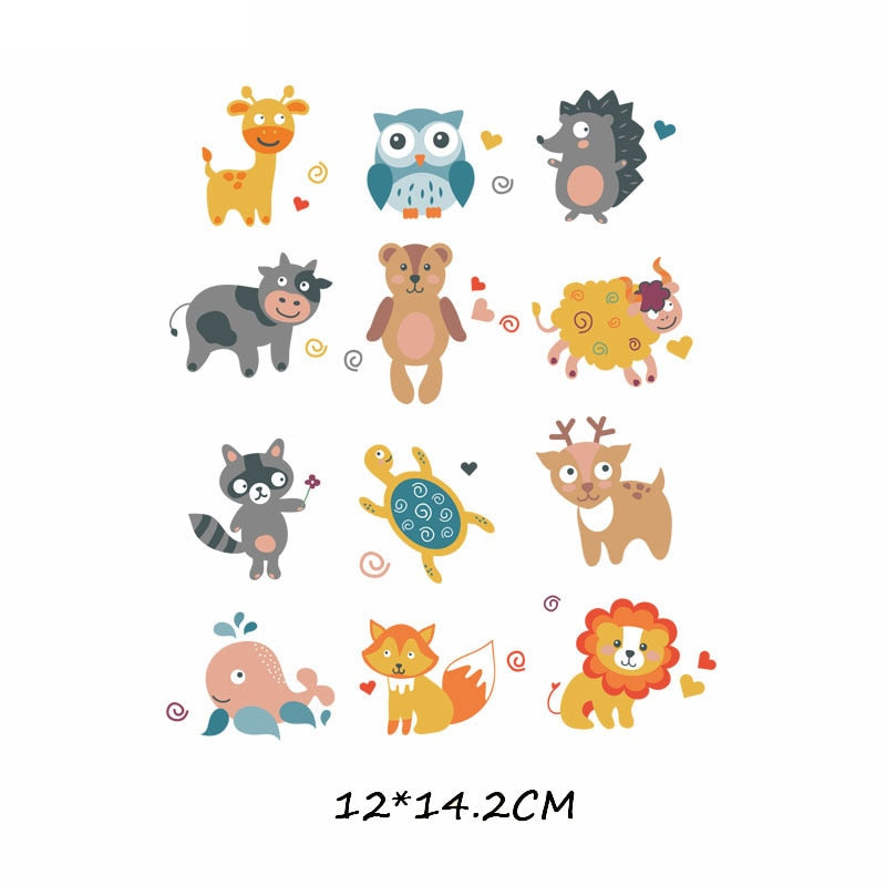 46 Styles Iron on Cute Animal Patches Set for Kids Clothing DIY T-shirt Applique