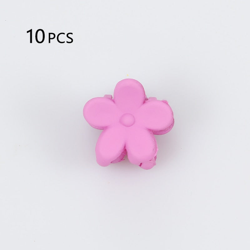 16 Styles 10 pcs Cute girl flower Small Hair clip child cute candy color hair