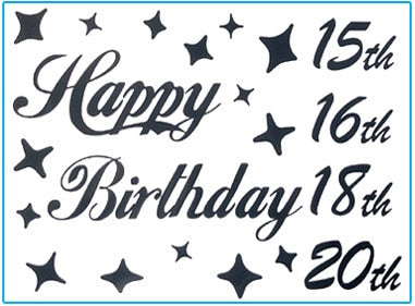 1pc 21x29cm Happy 15th 16th 18th 20th Birthday Party Stickers Decals for Balloon