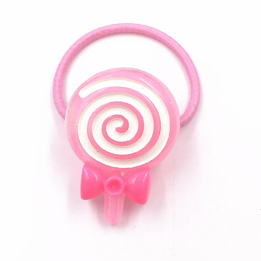 1PCS Baby Pink Swirl Lollipop Girls Hairbands Kids Elastics Rubber Head Bands