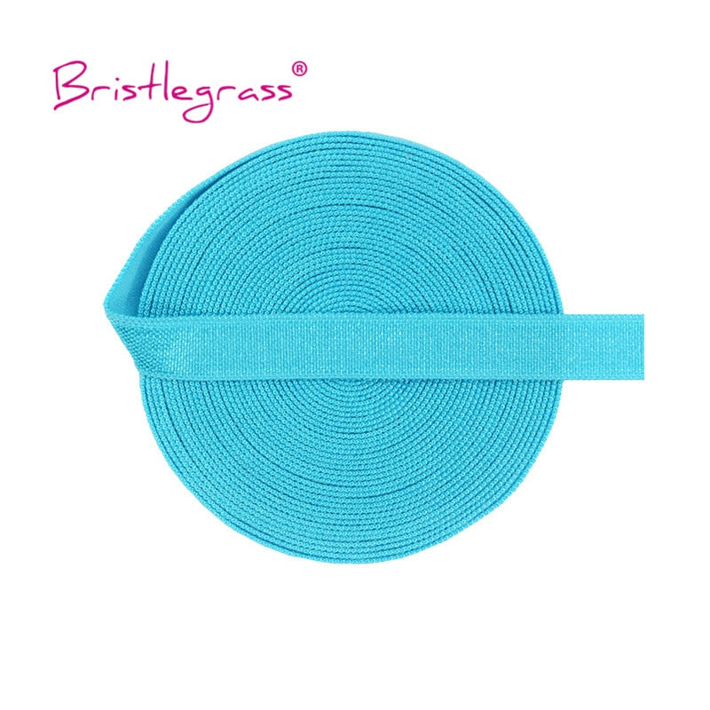 5 yards 10mm Solid Shiny Non-Foldover Elastic Spandex Satin Band Bra Strap