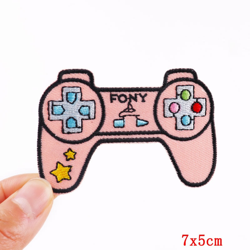 Pink Peach Gaming Pad Cartoon Patches Clothing Sticker Patch Decal Embroidery