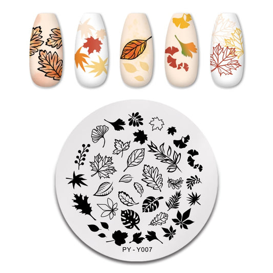 Autumn Leaves Nail Stamping Plates Stencil Tools Template Plate Mold Nail Art