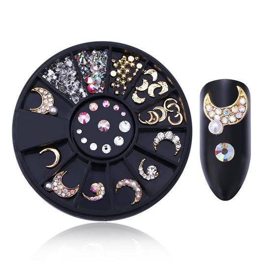 Rhinestone Moon Nail Art Decoration Accessories Nails Jewelry Manicure Supplies