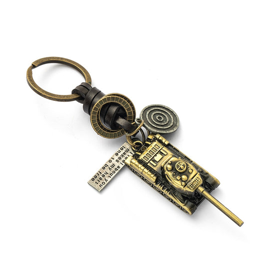 Tank Figurine Vintage Style Decor Keychain car keychain for Women Man