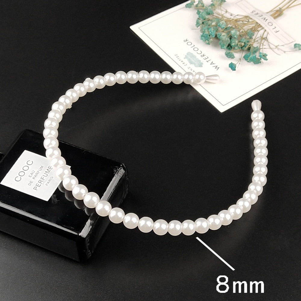 6 Styles Big Pearl Headband for Women Elegant Headband Wild Personality Fashion