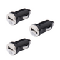 3 Pack USB Car Charger Adapter USB Car Cigarette Lighter DC Power Charger Adapter Charge for Apple iPhone /Samsung Galaxy / LG (Black)