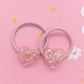 2Pcs/Set Glittering Love Resin Children's Rubber Bands Sweet Hair Accessories