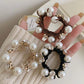 1Pcs 3 Colors Women's Pearl Hair Rope Hair Ring Ball Head Ponytail Rubber Band