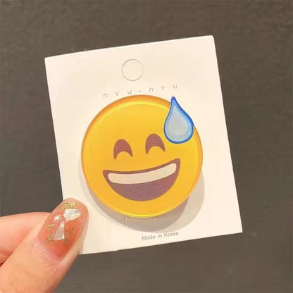 1Pcs Acrylic Laughing Emoji Funny Emojied Hairpins Girl Side Bangs Clip Hair