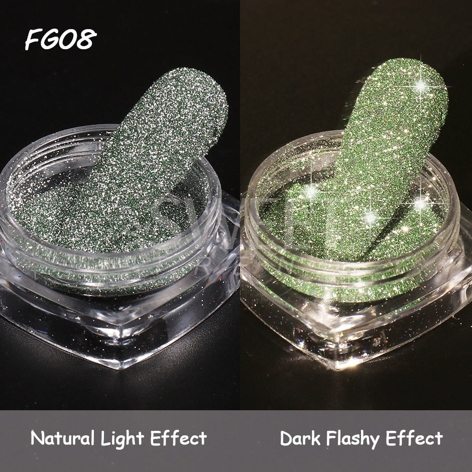 54 Colors 1 Box Reflective Nail Powder Flash Disco Diamond Chrome Pigment
