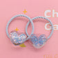 2Pcs/Set Glittering Love Resin Children's Rubber Bands Sweet Hair Accessories