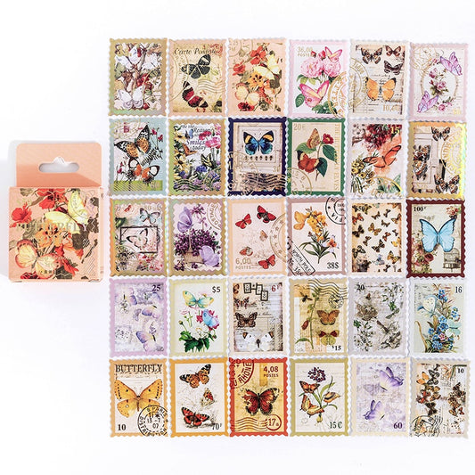 46pcs Vintage Stamp Memories bronzing Stickers Scrapbooking Decorative