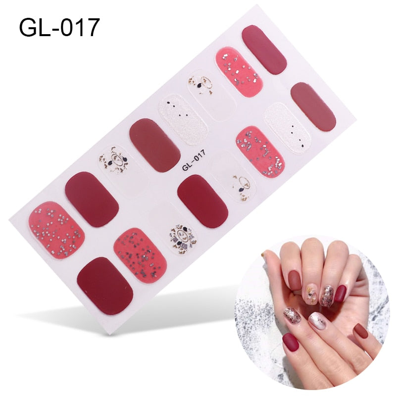 Coral Pink Nail Art Stickers Nail Wraps Manicure DIY Nails Decor Decal