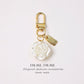 4 Styles White Rose Bowknot Keychain for Women Girls Car Key Holder Pearl Tassel