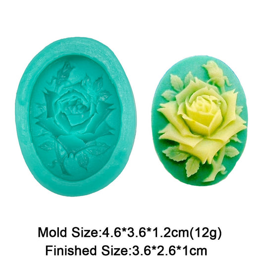 Blue Flowers Silicone Molds For Mug Chocolate Mold Clay Decoration Form Plaster