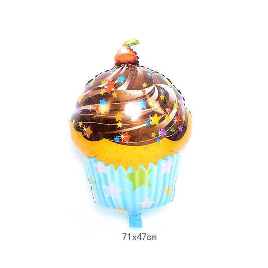 1pc Chocolate Cream Cupcake Balloons Birthday Party Decoration Art Balloon Event