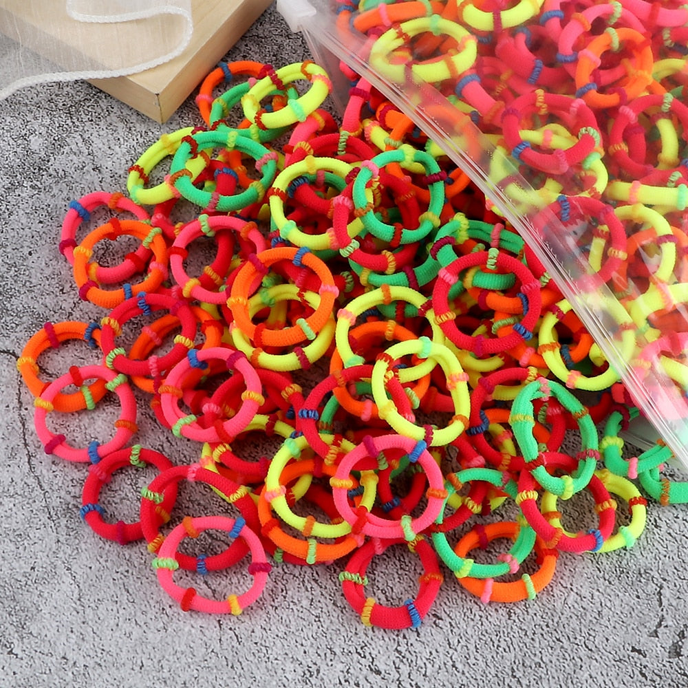 20pcs Hairband Mixed Color Small Elastic Rubber Band Hair Accessories For Woman