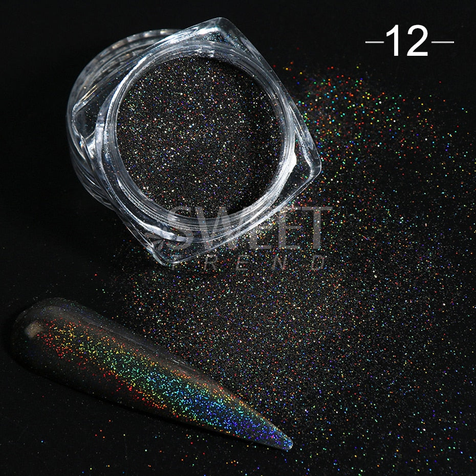 54 Colors 1 Box Reflective Nail Powder Flash Disco Diamond Chrome Pigment