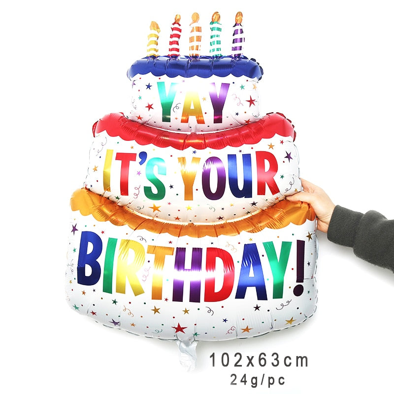 1pc Large Yay Its Your Birthday Cake Balloons Birthday Party Decoration Art