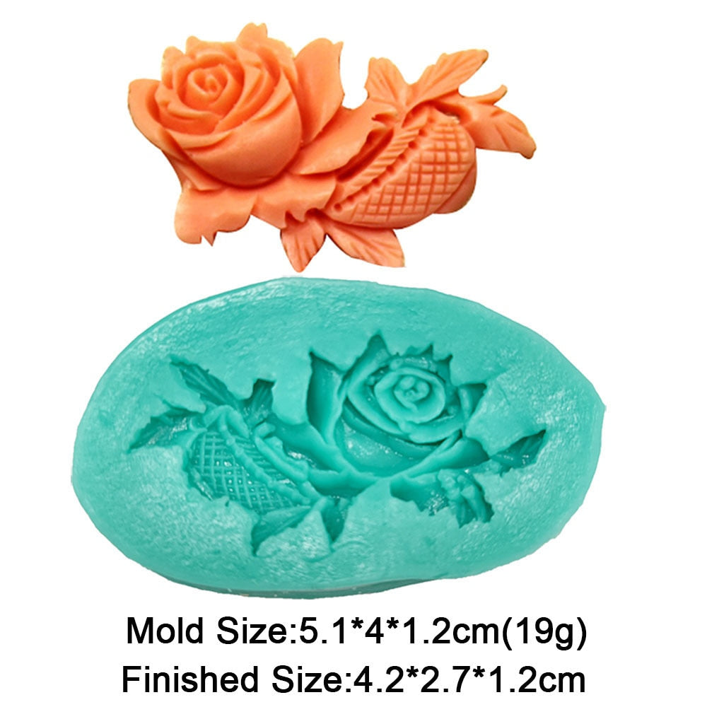 Pom Pom Rose Flower Silicone Molds For Mug Chocolate Mold Clay Decoration Form