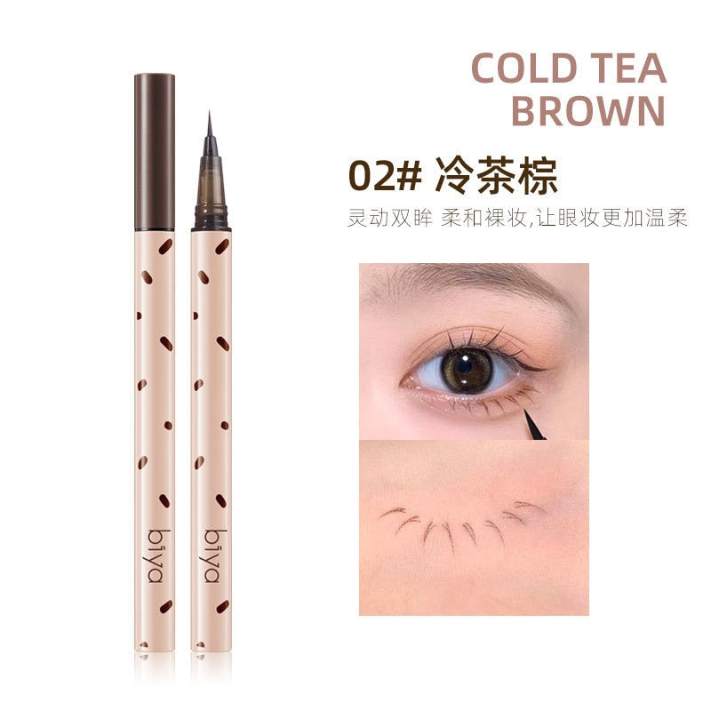 Ultra-fine Liquid Eyeliner Lying Silkworm Eyelash Pen Brown Gray Eyeliner Pencil