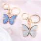 2 Styles Rhinestone Butterfly Pendant Key Chain Enamel Keychain Fashion Bag