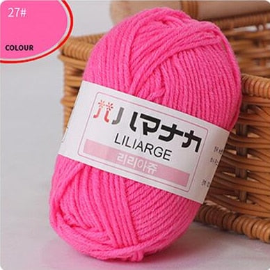 53 Colors Soft Cotton Baby Knitting Wool Yarn Thick Yarn Fiber Velvet Yarn Hand