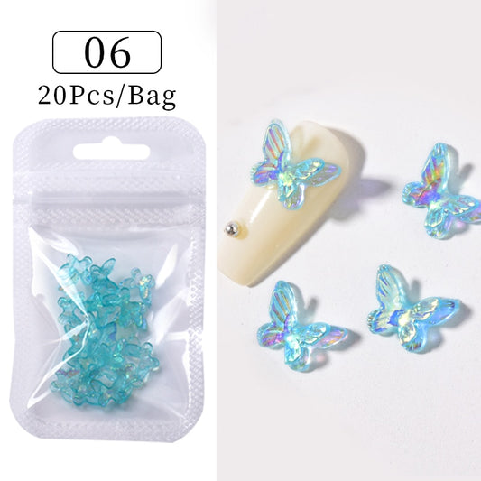 Sky Blue Butterfly Nail Art Decor Nails DIY Manicure Fashion Nail Accessories