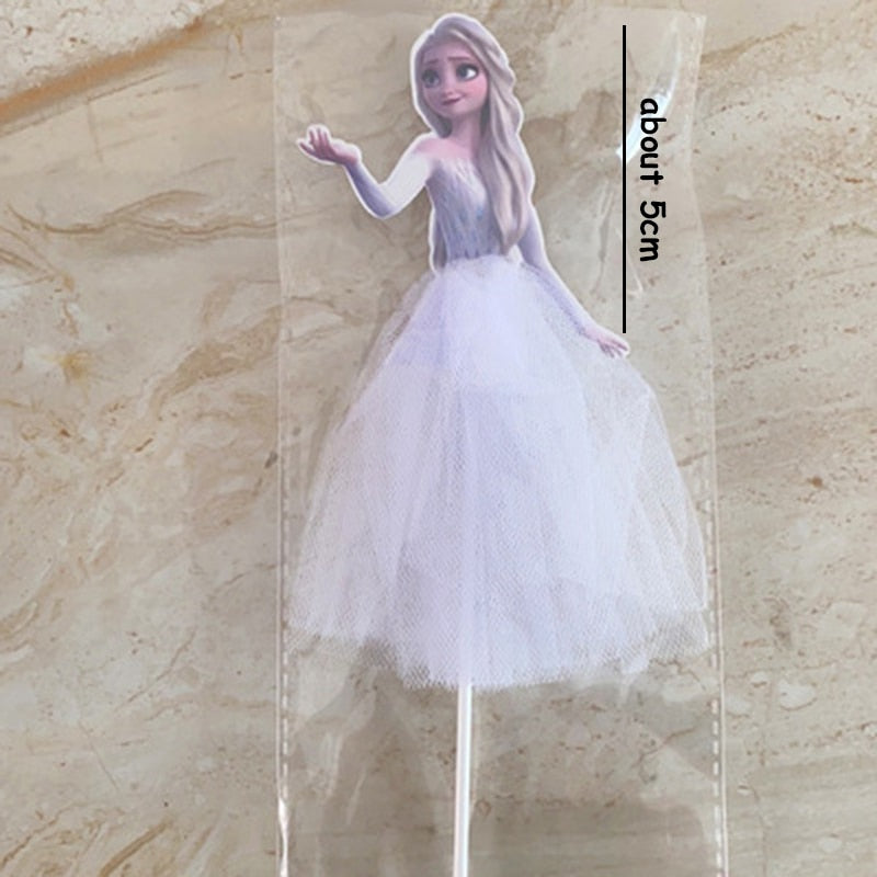 21 Styles Cartoon Princess Cake Decoration Frozen Cake Cupcake Toppers Cake Flag