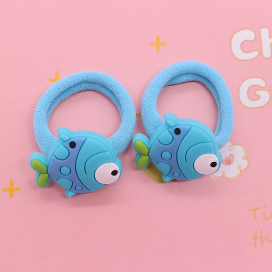 Blue Fish Ocean Cartoon Elastic Band Baby Headband Children Hair Accessories