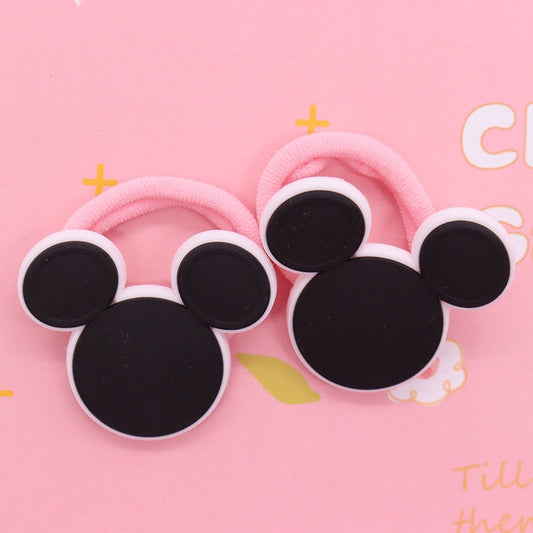 2Pcs Mouse Ears Cute Rubber Band Hairbands Creative Scrunchies Kids Elastic