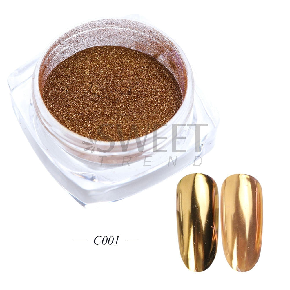 Fairy Nail Pigment Powder Holographic Fine Chrome Rubbing Dust Shimmer Gentle