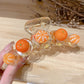 1PC Women Peach Hair Claw Girls Clamps Spring Summer Resin Hair Crab Cross Hair