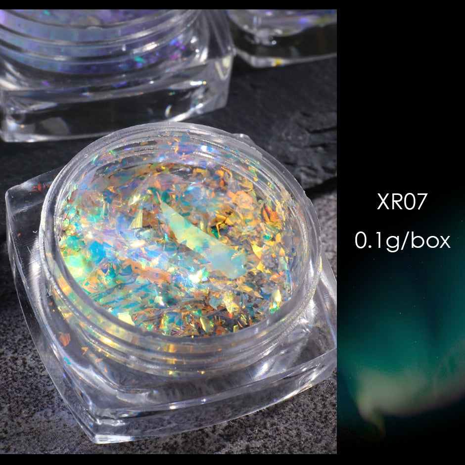 54 Colors 1 Box Reflective Nail Powder Flash Disco Diamond Chrome Pigment