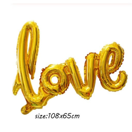 Gold Color Love Balloon Valentines Day Inflatable Balloon Birthday Decorations