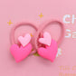 2Pcs/Set Glittering Love Resin Children's Rubber Bands Sweet Hair Accessories