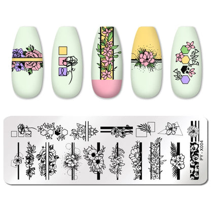 Flower Blooms Nail Stamping Plates Stencil Tools Template Plate Mold Nail Art