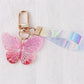 Pink Ombre Design Butterfly Acrylic Keychain Three-dimensional Dream Color