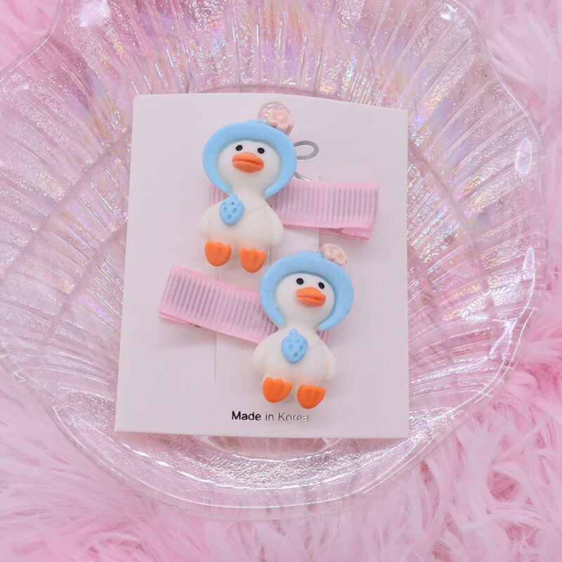 2Pcs/Set Kawaii Cartoon Hair Accessories Fashion Animal Duck Resin Baby Headband