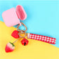 5 Styles Strawberry Pendant Keychain Keyring Bow Bell Heart Bag Ornaments