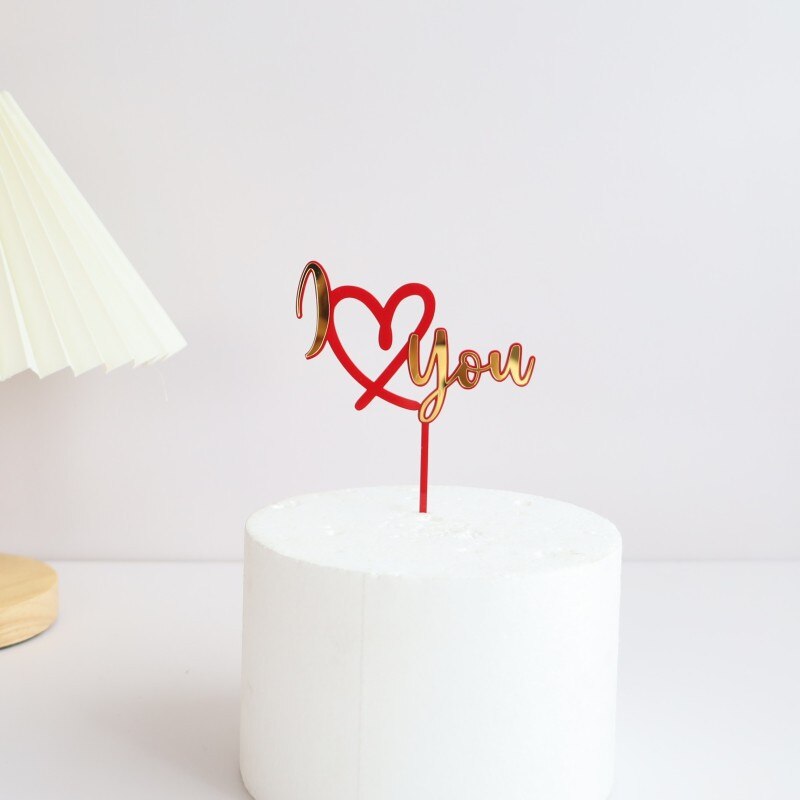 33 Styles Big Red Love Wedding & Engagement Party Cake Toppers Acrylic Love