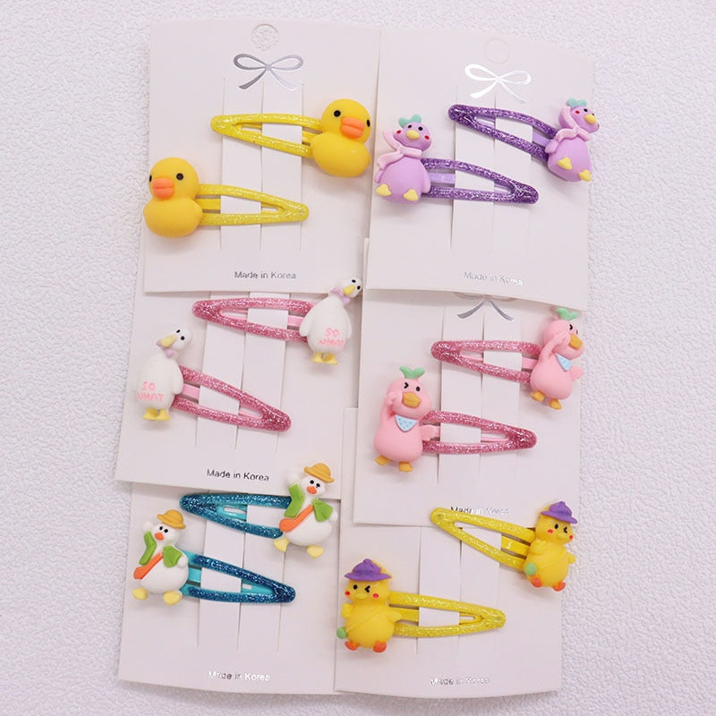 2Pcs/Set Kawaii Cartoon Hair Accessories Fashion Animal Duck Resin Baby Headband