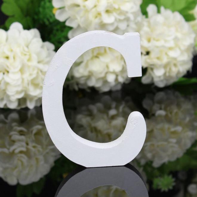 1pc DIY Freestanding Wood Wooden Letters White Alphabet Wedding Birthday Party