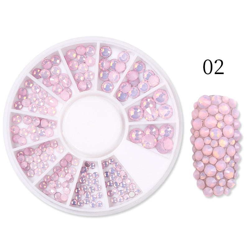 Pink Rhinestone Nail Art Decoration Accessories Nails Jewelry Manicure Supplies