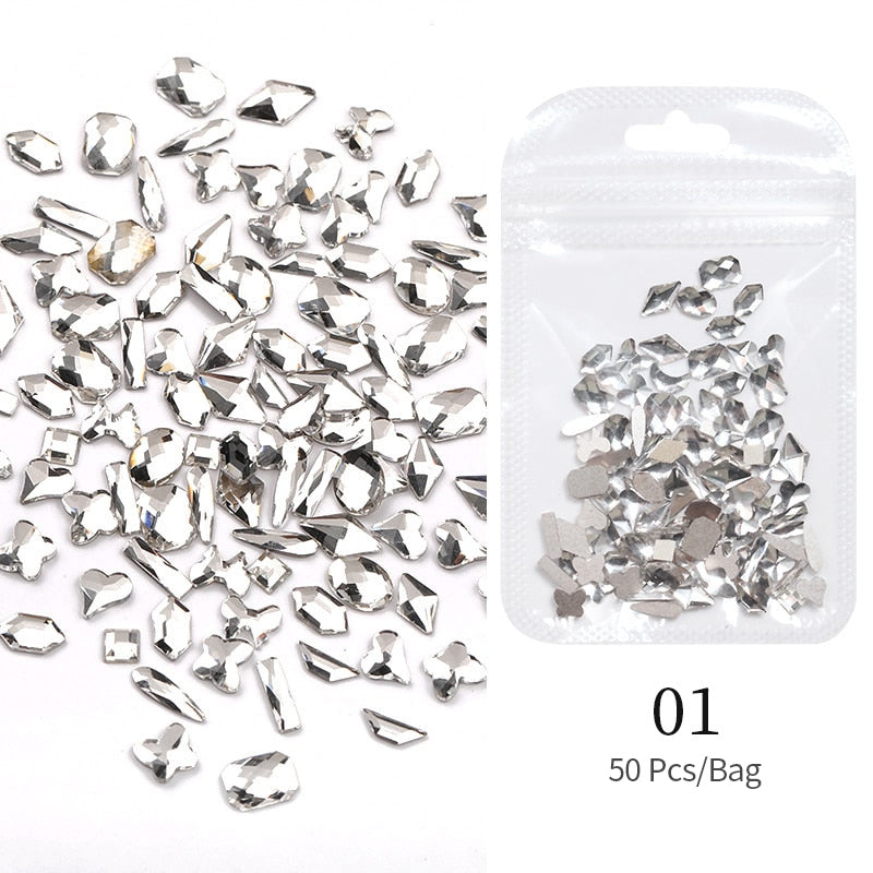 Irregular Rhinestones Nail Art Charms DIY Flatback 3D Nail Decoration Nail